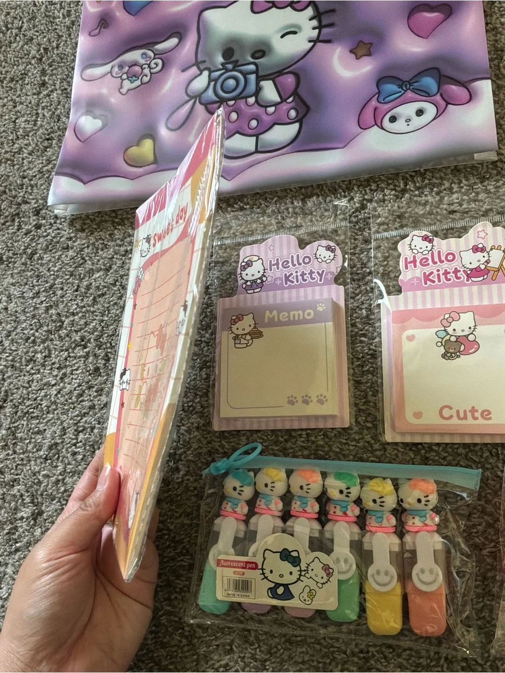 Hello Kitty Stationary Bundle Set 6 Pieces with Hand Sanitizer